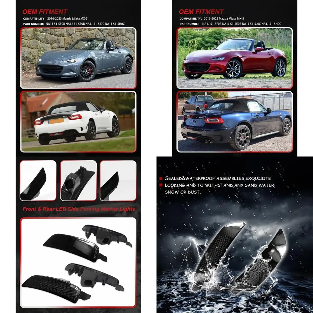 

Mazda MX-5 2016-2023 Smoked Lens Side & Rear Parking Light Kit with 4PCS Housings