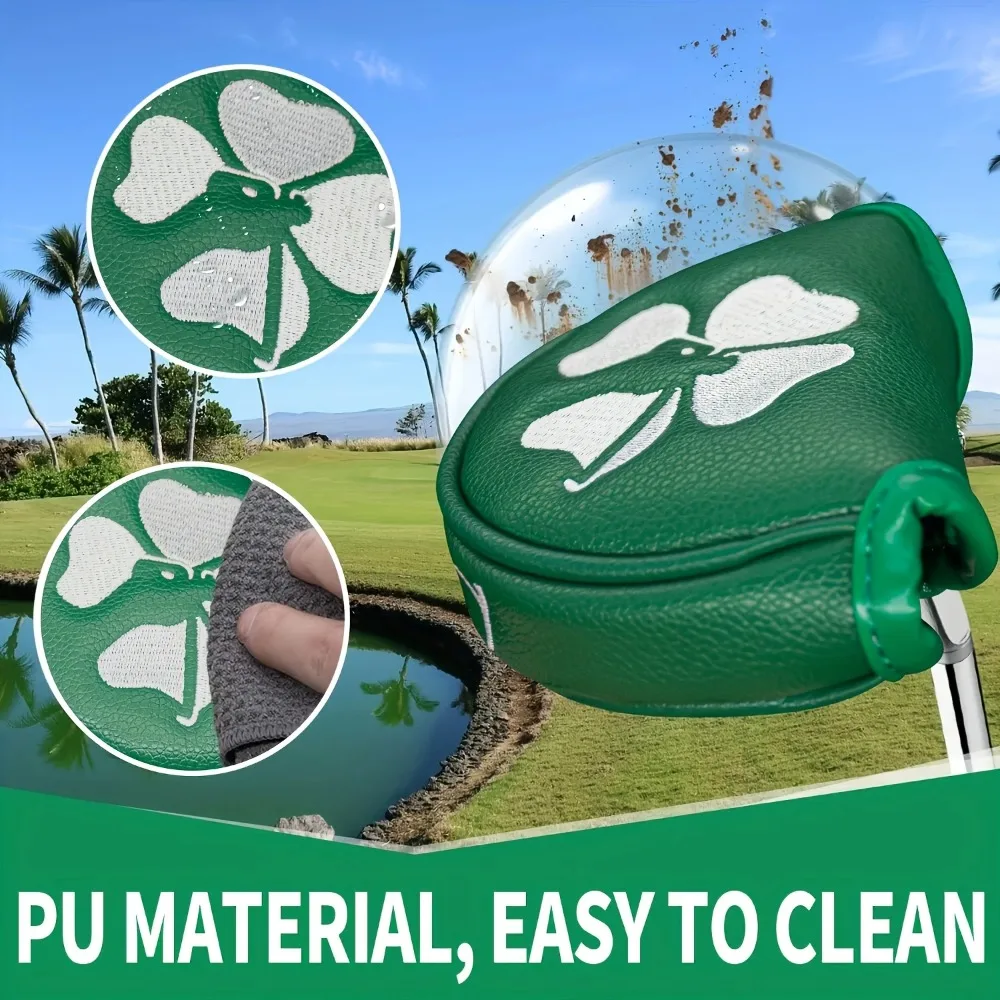 1pc Clover Golf Club Head Covers Golf Putter Cover Golf Stylish Club CoverSuitable for Outdoor Enthusiasts of Both Genders image 3
