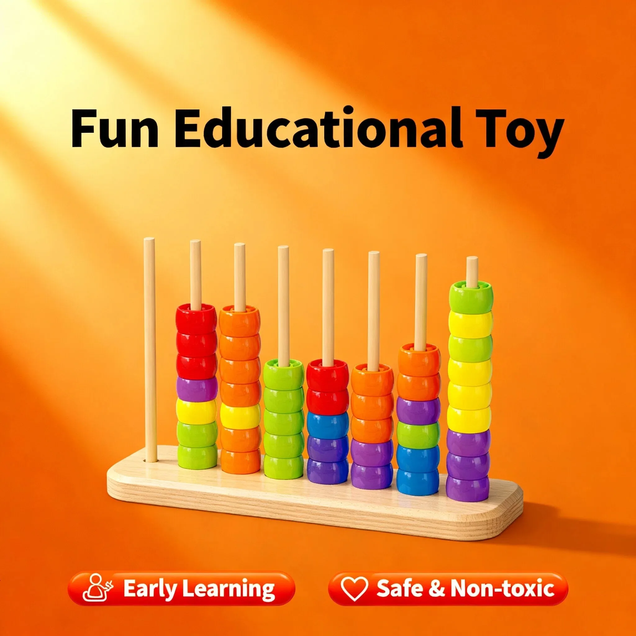 

3D Four-in-a-Row Four-Checkers Board Game for Kids Educational Puzzle Toy Classic Strategy Brain Teaser Multiplayer Wooden Box S