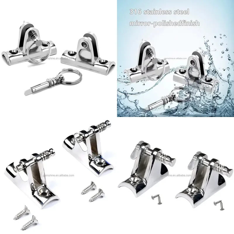 For Curved Surface 316 Stainless Steel Quick Release Concave Base Hinges, Deck Side Mount Marine Hardware