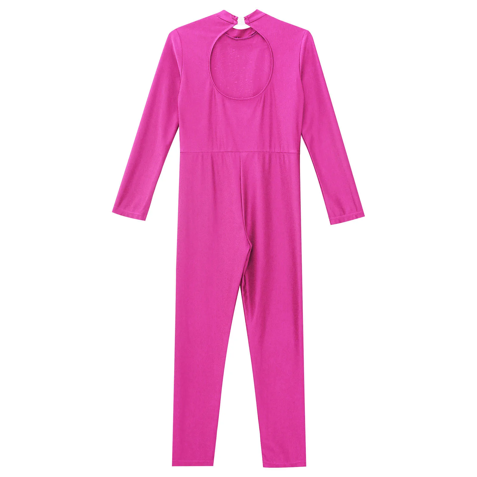 Teen Girls Ballet Gymnastics Leotard Children Keyhole Back Long Sleeve Unitard Gymnastic Jumpsuit Figure Skating Dance Costume