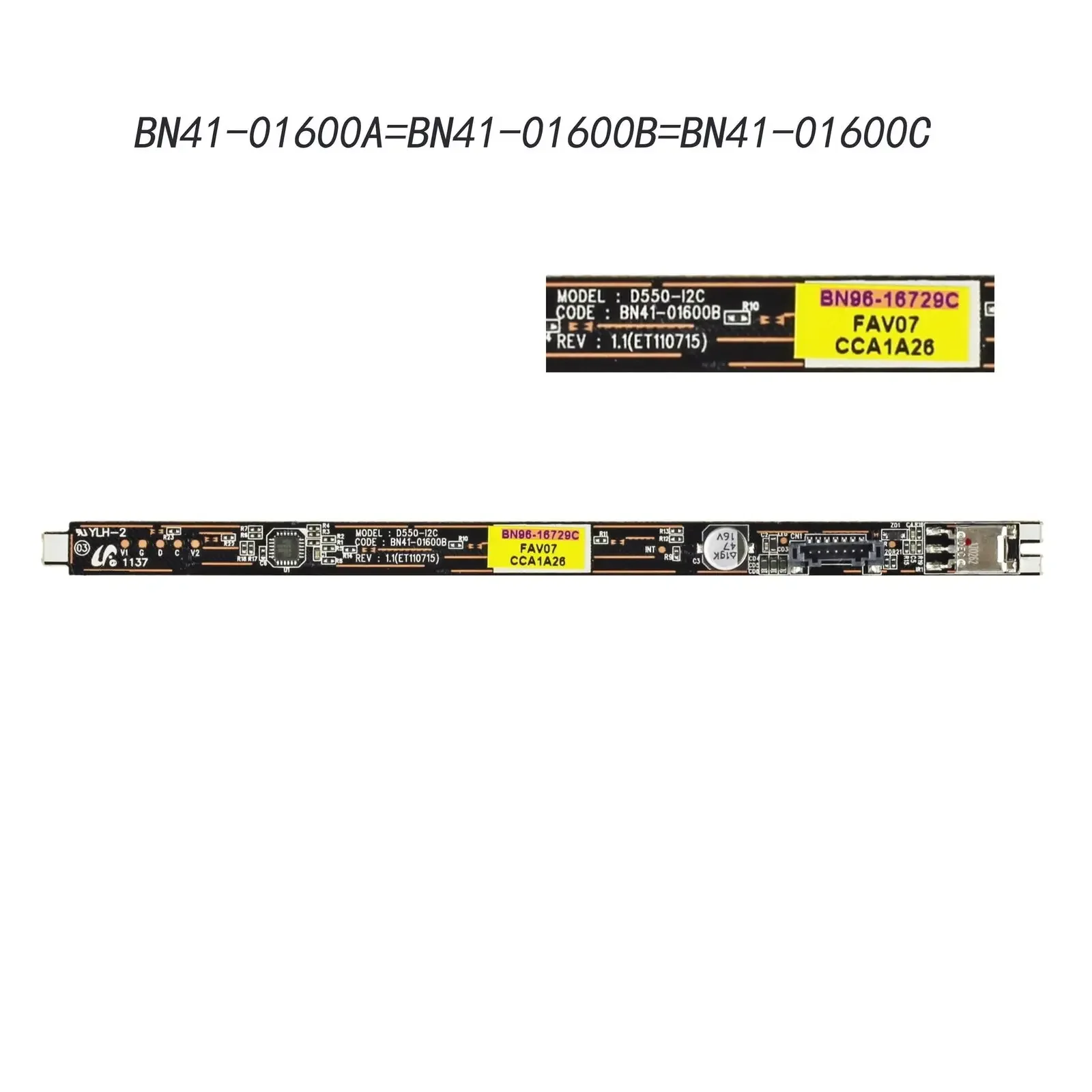 

BN41-01600B Compatible with Samsung TV touch key plate button remote control board is for UE46D6200TS PS43D450A2 PS43D450A TV