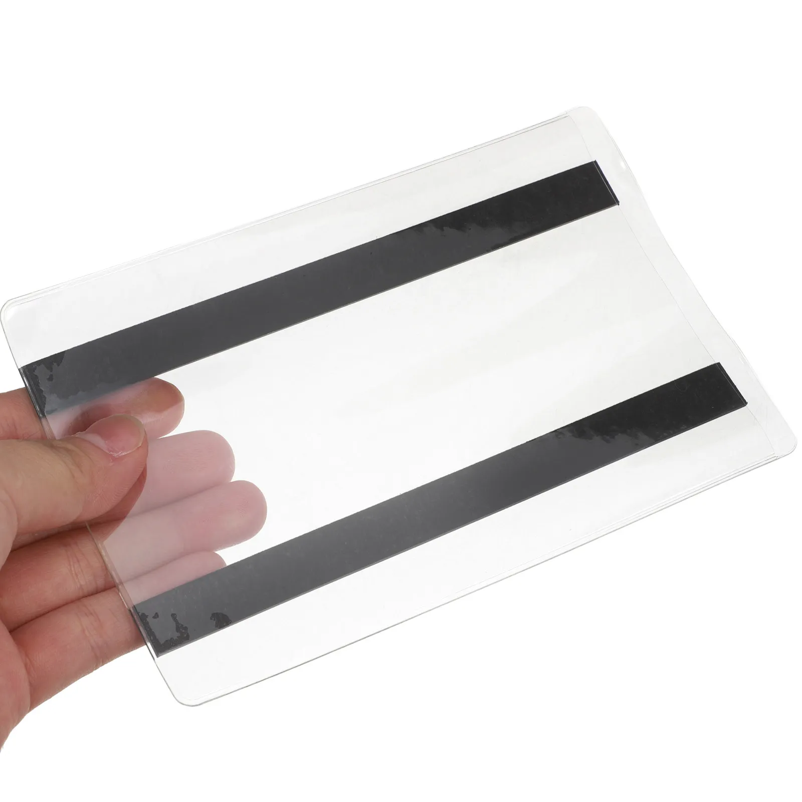 10Pcs Magnetic Clear Label Holders Transparent Pouch for Shelf Price Card Display Store Sign Holders Label Cover