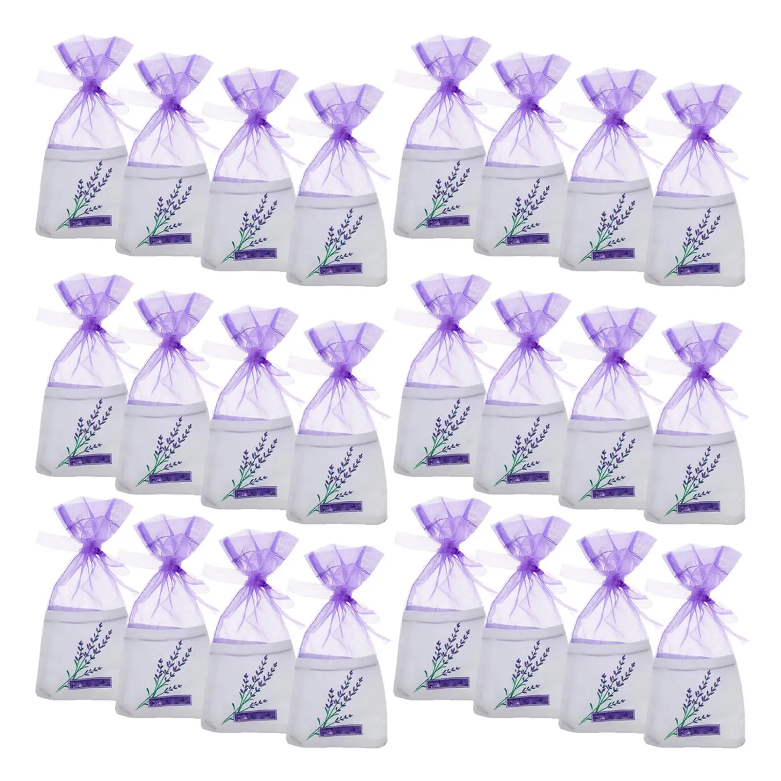 

25 Pcs Lavender Sachet Bags Drawstring Mesh Small Scented Pockets Wedding Favor Candy Gift Tea Spice
