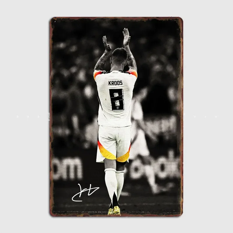 Toni Kroos Football Sport Player Posters Metal Sign Wall Decor Club Garage Kitchen Room Decor Custom Tin Vintage Home Decor