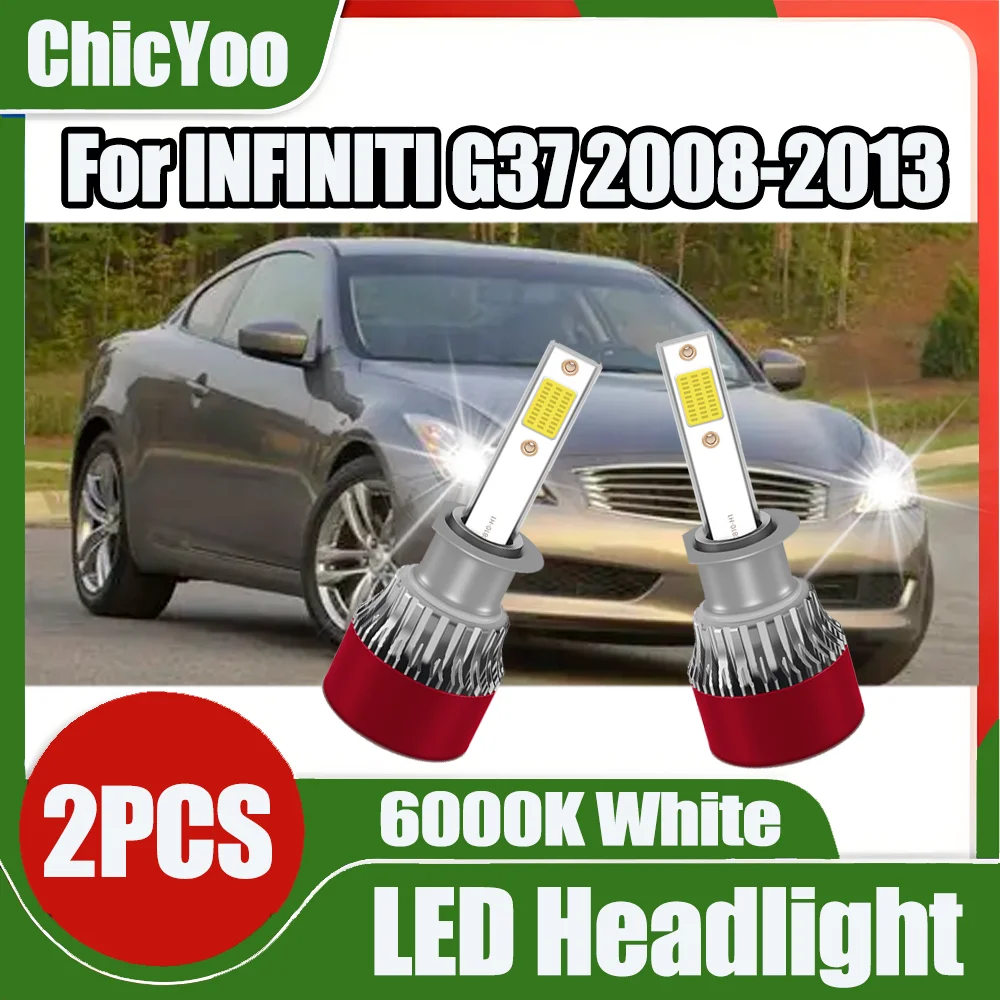 

2PCS High Power 20000LM Car Lights Canbus No error 6000K Super White Auto Head Lamps LED Headlight For INFINITI G37 2008-2013