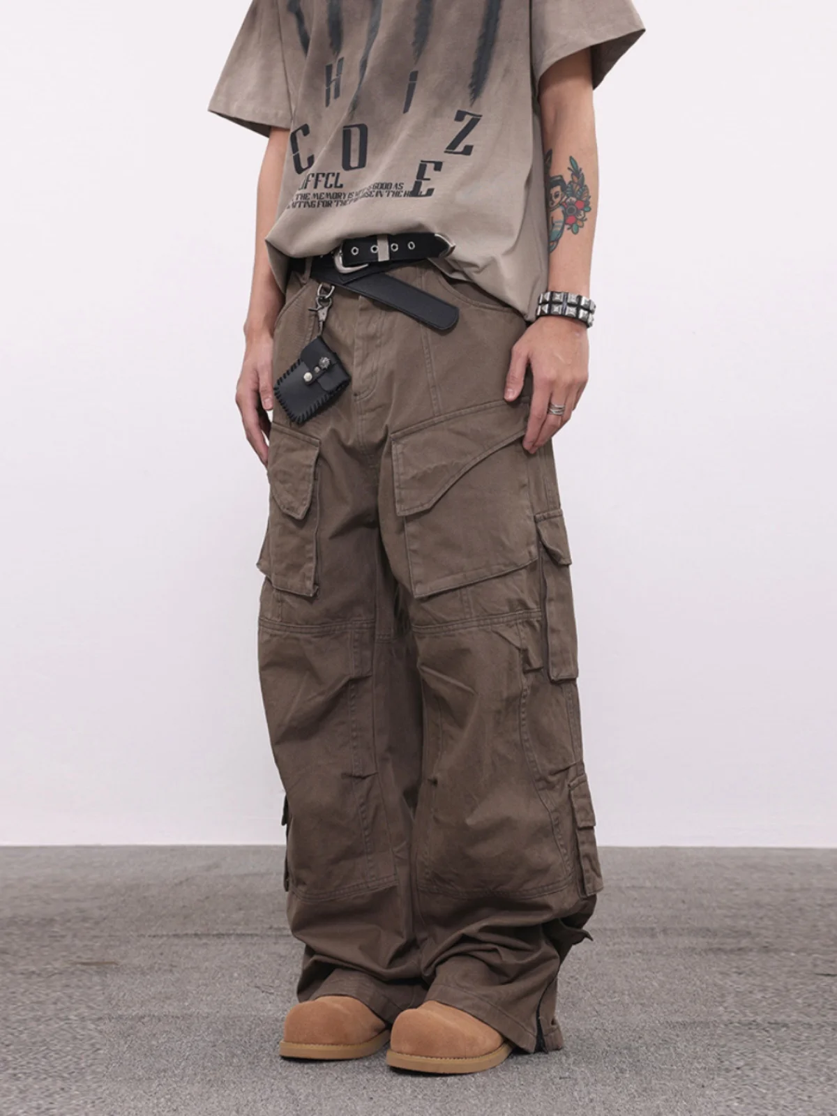 Vintage Heavy Industry Multi-pocket Zipper Cargo Pants Cleanfit Japanese Streetwear Trousers