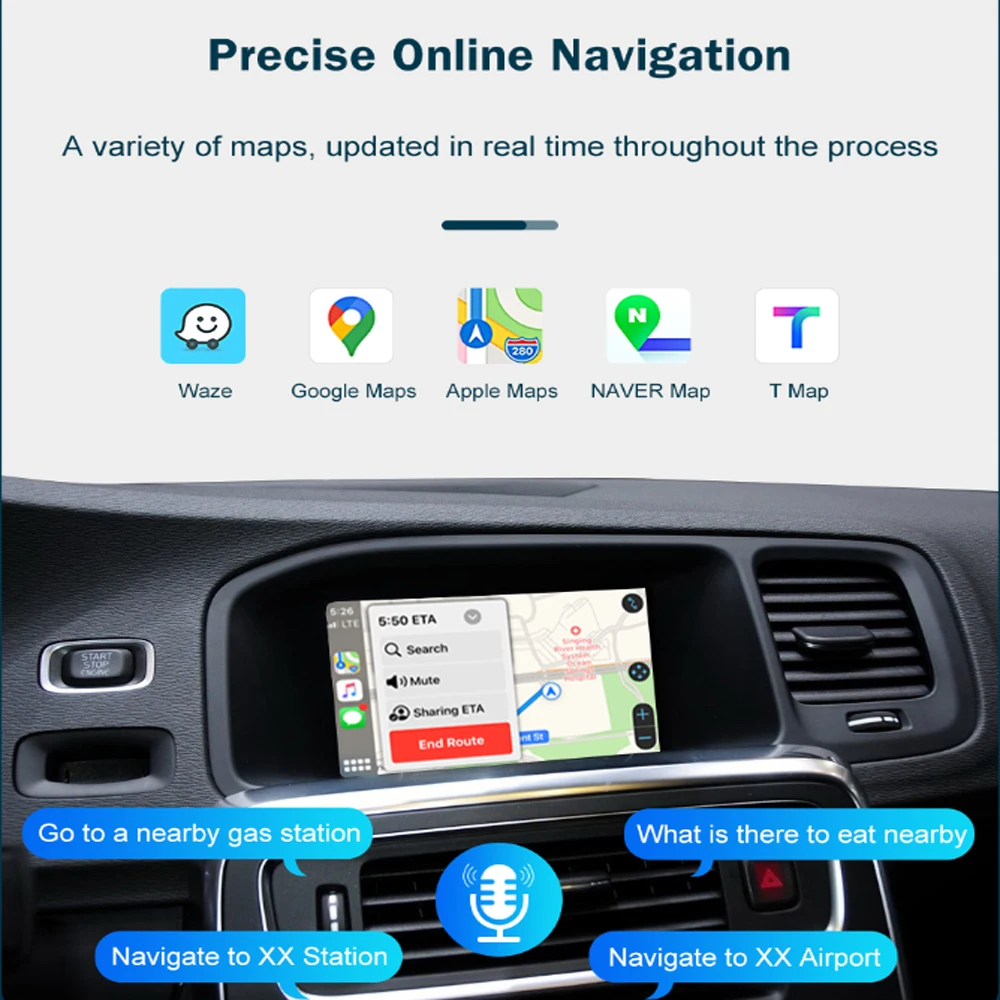 CarPlay Android Auto اللاسلكي لسيارة فولفو S80 2014 بشاشة 7 بوصة OEM ODM A/V