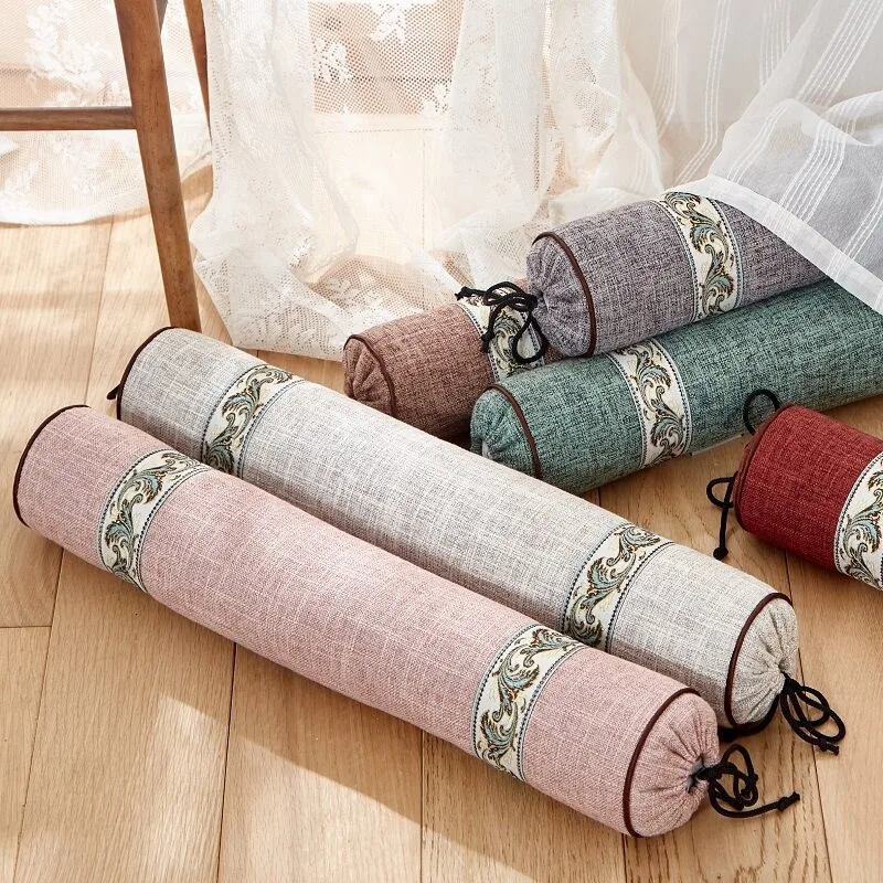 Buckwheat Hulls Full Stuffing Long Rectangular Pillow Single Person round Neck Support Artemisia Sleep Aid Cylindrical Pillow