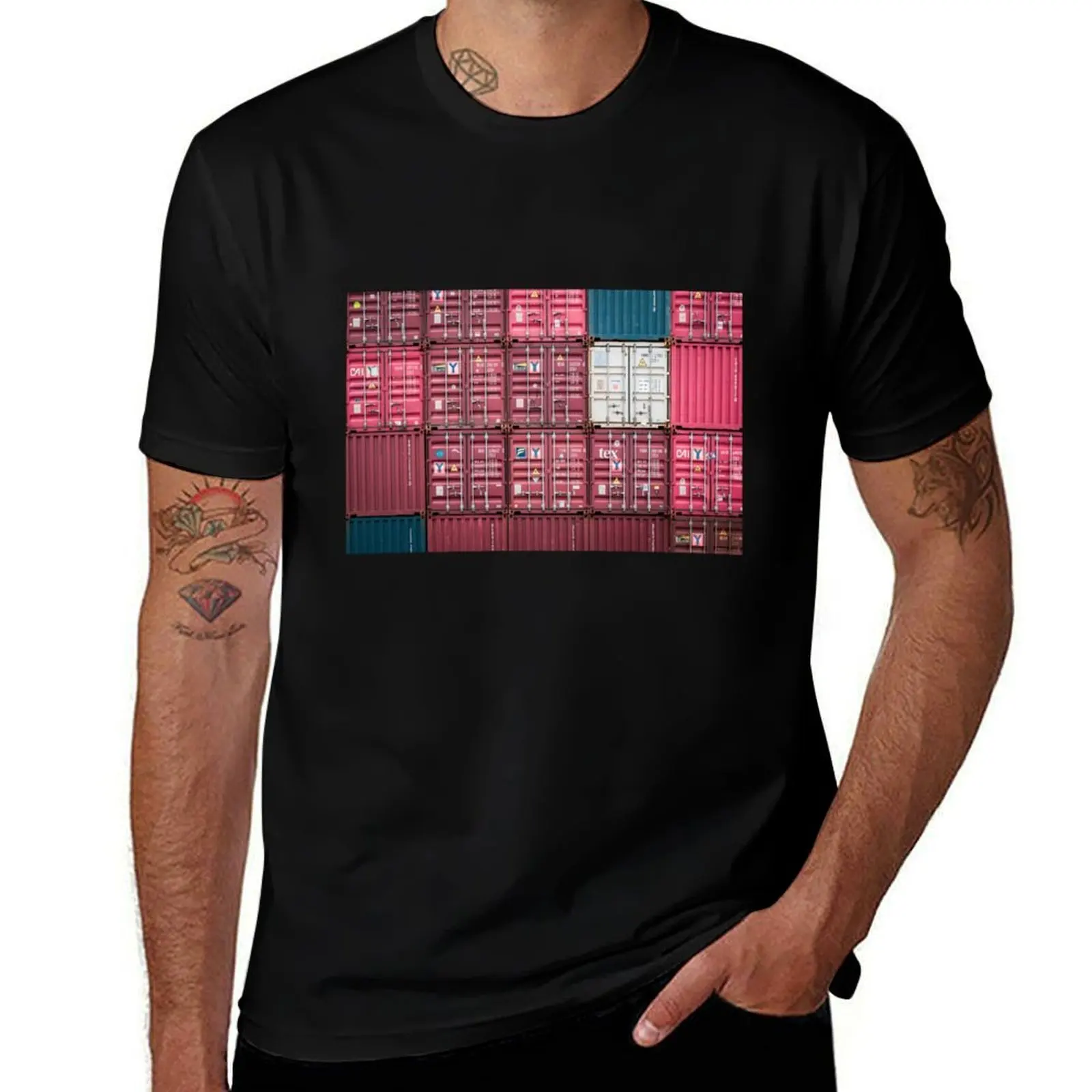 Stacked Cargo Shipping Containers T-Shirt Outdoor Working T-Shirt