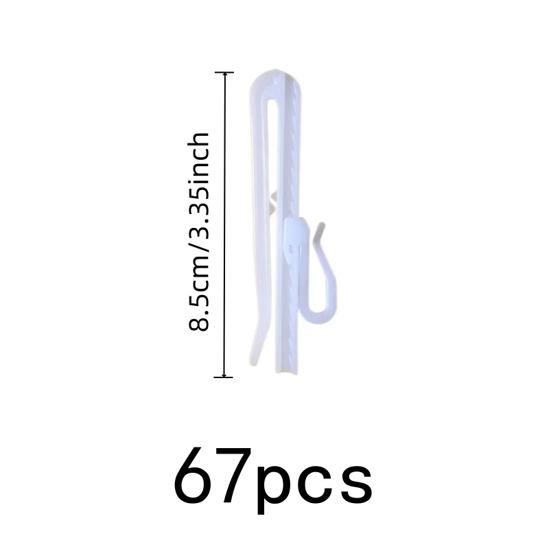 67 pcs 8.5cm Flexible Window Hooks, Strong Load Support and Adjustable Height Design, ideal for Home Window Decoration