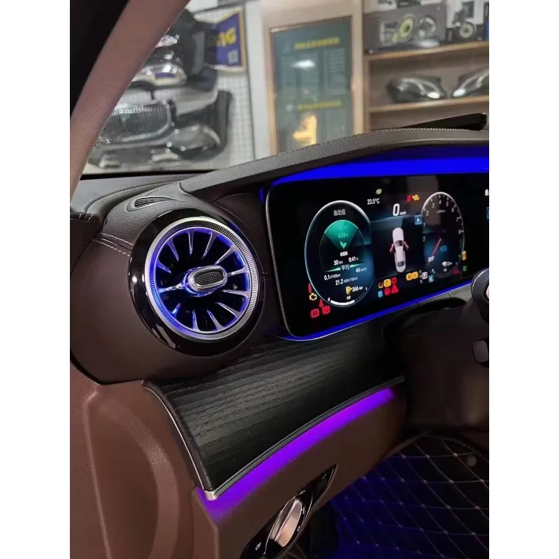 

ДЛЯ Mercedes w213 окружающий свет Светящаяся турбина переднего воздуховыпускного освещенияАвтомобильный окружающий свет