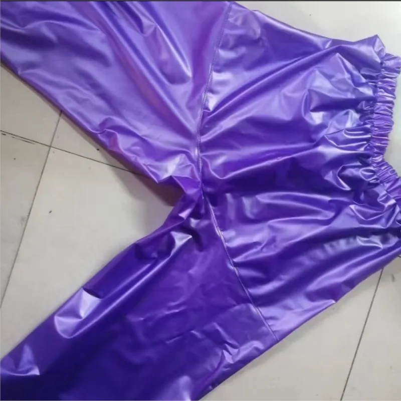 Couple Plus Size PVC Shorts Waterproof Leak-Proof Easy Drop Off Quick Dry Elastic Waist Rain Shorts Adult Plastic Pants