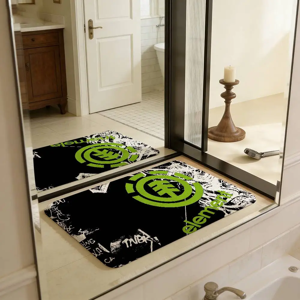 E-Element Skateboard logo Hallway Carpet Retro Multiple Choice Living Room Kitchen Rug Non-Slip Welcome Rug