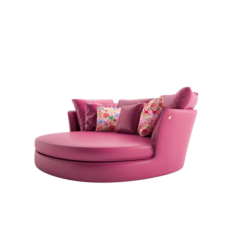 AAItalian Light Luxury Leather Sofa Luxury Villa Living Room High-end Household Backrest Leisure Sofa Chair