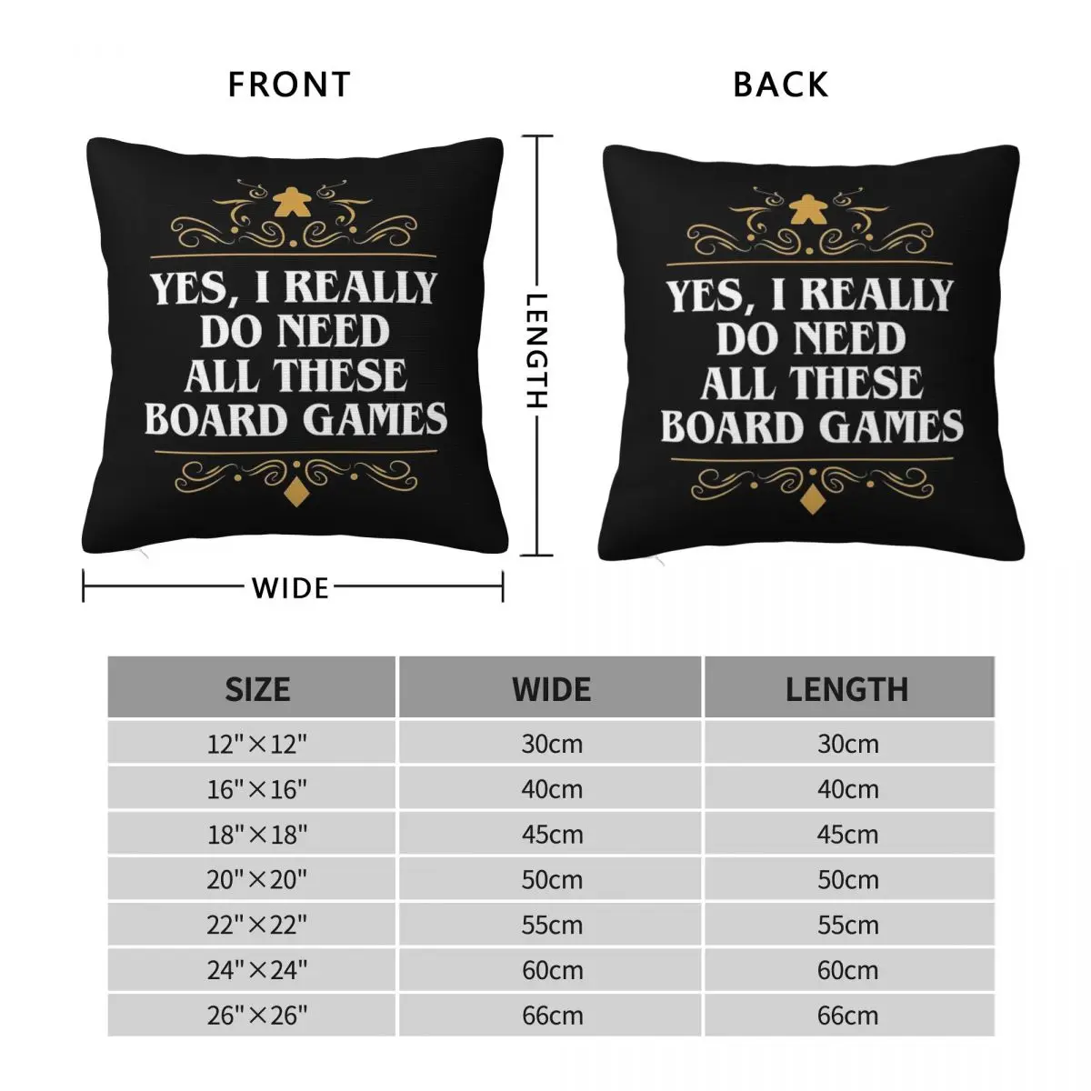 I Do Need All These Board Games Square Pillowcase Polyester Linen Velvet Creative Decorative Throw Pillow Case Cushion Case 18