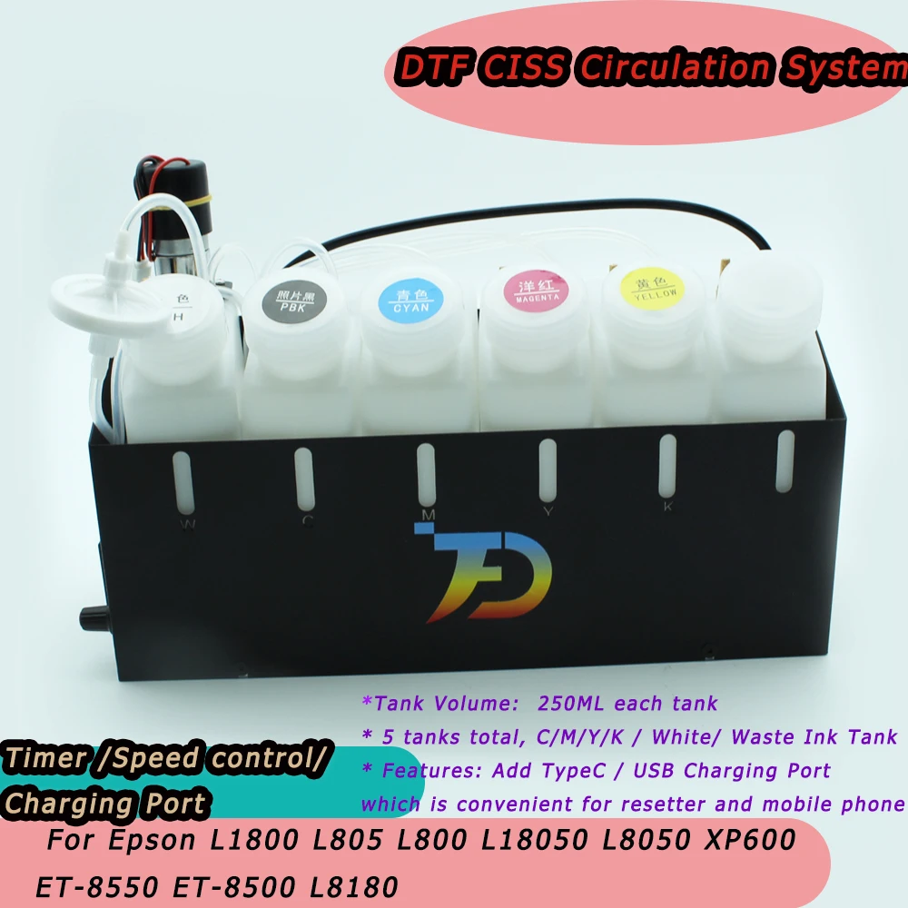 DTF Modify White Ink Circulation CISS DIY Kit For Epson L1800 L800 L805 L18050 L8050 XP600 ET 8550 DTF White Paint Circulator