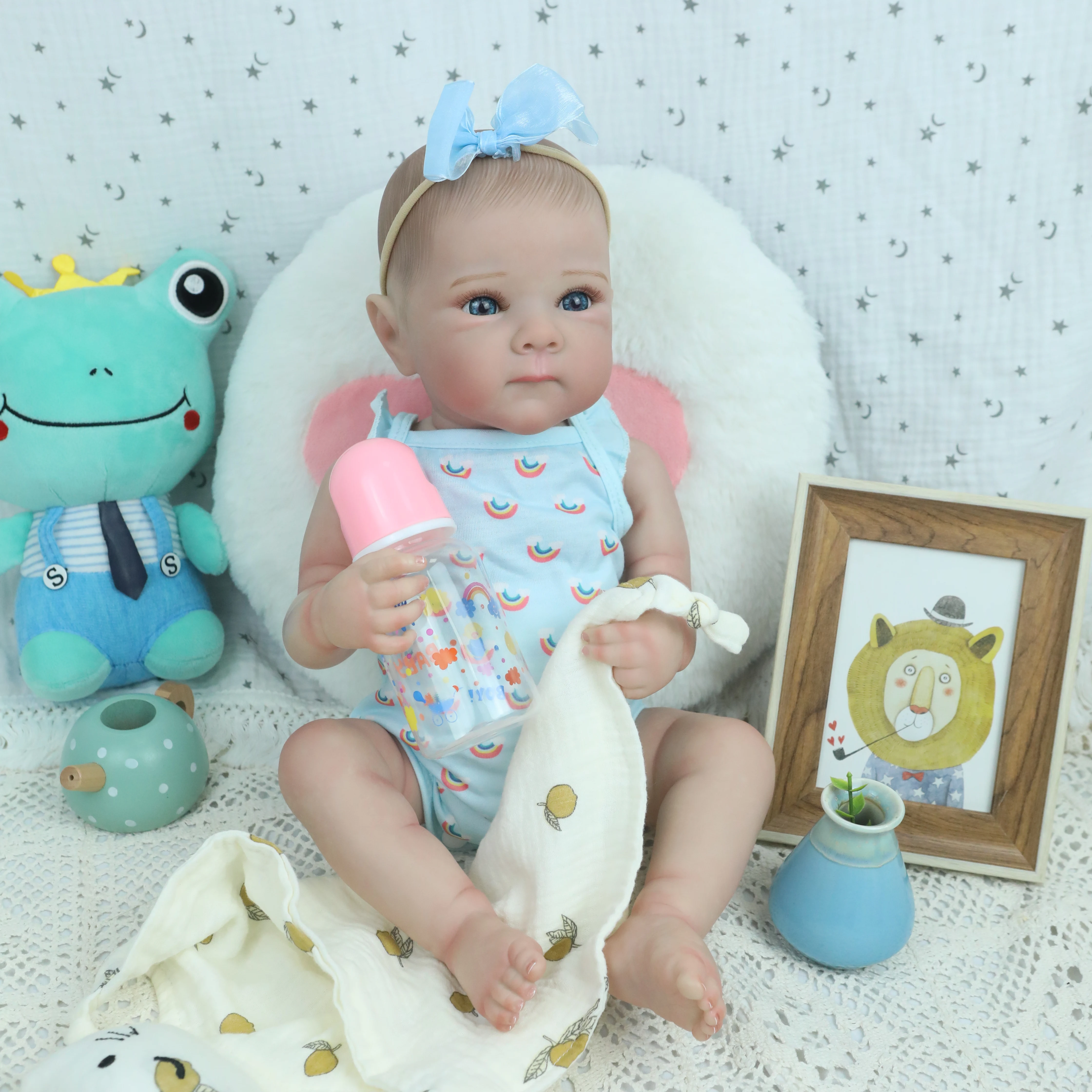 Boneca reborn bettie de 18 polegadas com cabelo desenhado à mão, corpo macio para meninas, brinquedo de banho à prova d'água, veias visíveis pintadas detalhadas à mão
