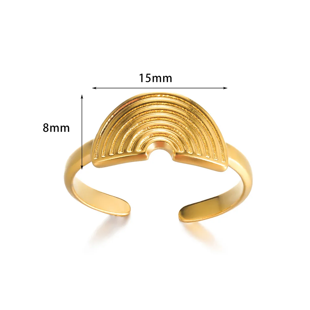 Stainless Steel Rings For Women Butterfly Heart Round Ring Gold Color Jewelry Minimalist Cute Oval Ring Birthday Gift New 2023