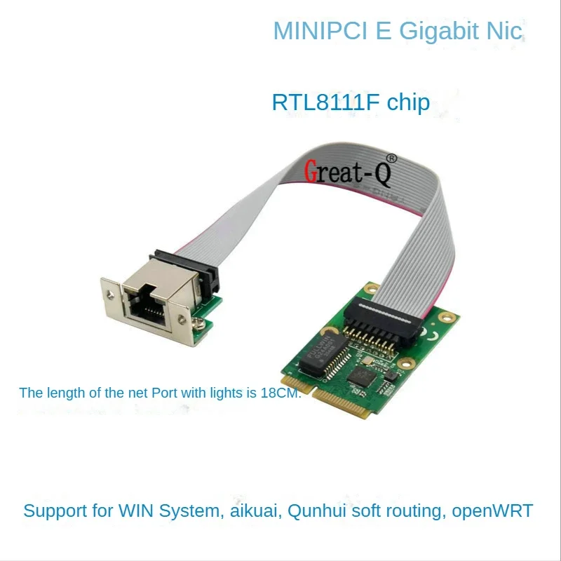 Mini PCIE Network Card M.2 A+E to RTL8111F Gigabit Ethernet Card Single Port RJ45 Ethernet Network Card