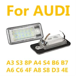 LED Car Bulbs License Plate Light External Auto Accessories For AUDI A6 C6 4F S6 A3 S3 8P A4 S4 B6 B7 A8 S8 D3 4E Q7 RS4 RS6