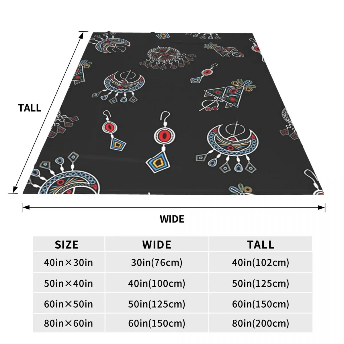 Kabyle Jewelry Amazigh Africa Ethnic Style Blankets Fleece Blanket Portable for Home Bedroom Travel Throws Bedspread Quilt