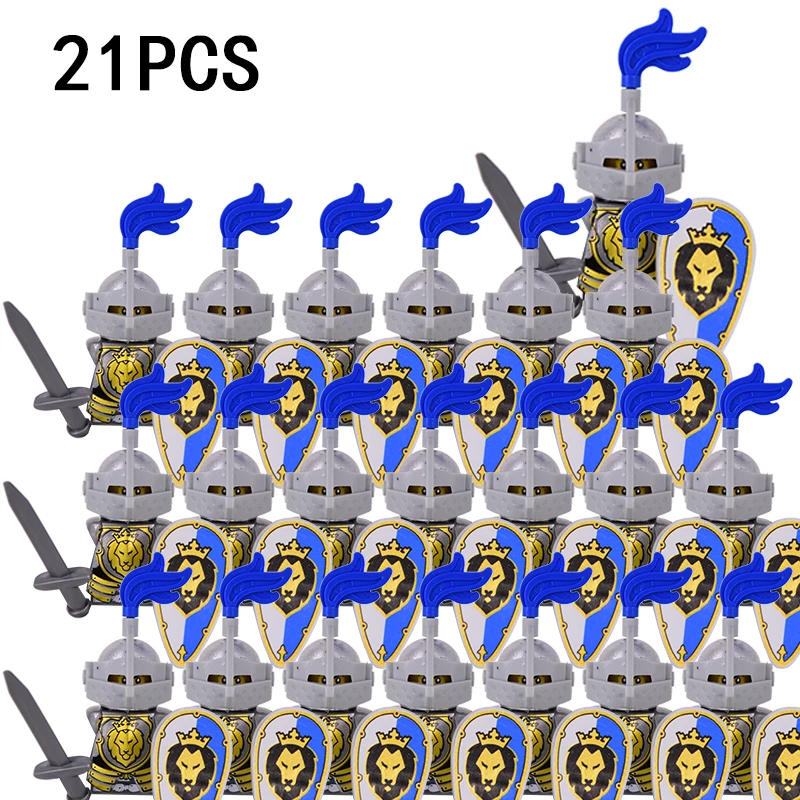 

MOC Medieval Military Figures Building Blocks Spartan Warrior Crusader Dragon Knights Weapon Roman infantry Accessories Kids Toy