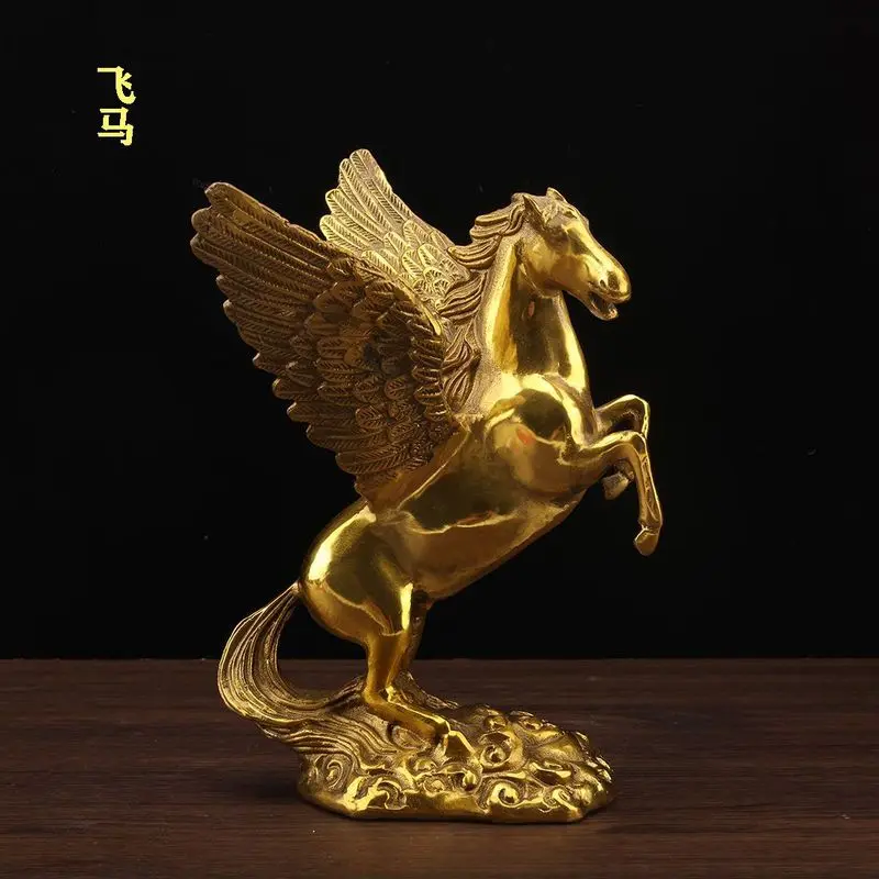 Pure Pegasus ornament, dragon , wealth-bringing copper , zodiac horse, home living room office decoration