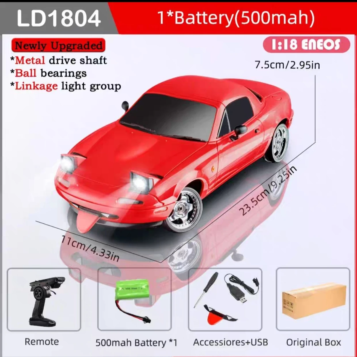 New1:18 Adorable Mx-5 Miata Rx7 Rc Drift Car 2.4g Esp Gyro Flip-Up Light Full Scale Remote Control Toy Car Kid Adult Xmas Gift