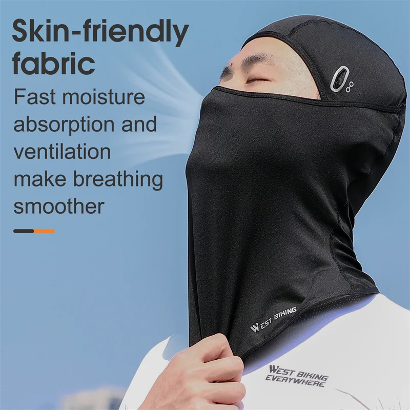 WEST BIKING Black Breathable Balaclava Motorcycle Bicycle Face Mask Highly Elastic Quick Drying Breathable Outdoor Sport Gear