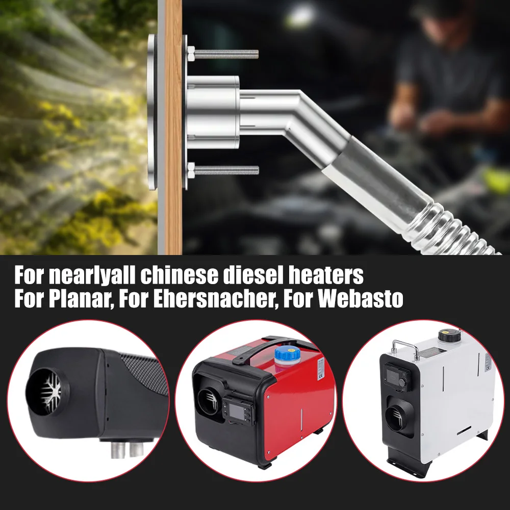 Выхлопная труба нагревателя, прямая головка/elbow, 24 мм, нержавеющая сталь 316, универсальная для выхлопной трубы воздушного дизельного нагревателя