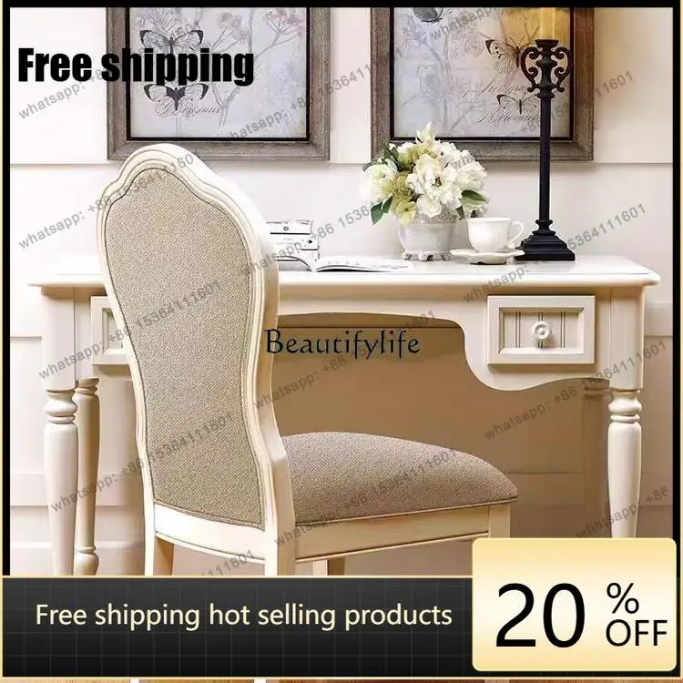 Factory DirectAmerican solid wood desk desk living room country travel beauty home white American style