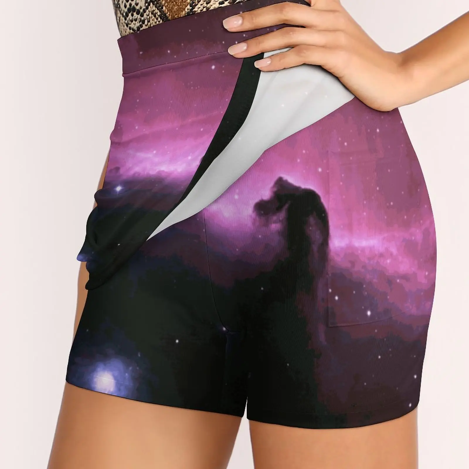 Horsehead Nebula Women'S Summer Fake Two Piece Skirts Casual Sports Beach Skirt Girl Skorts Space Nebula Astronomy Science