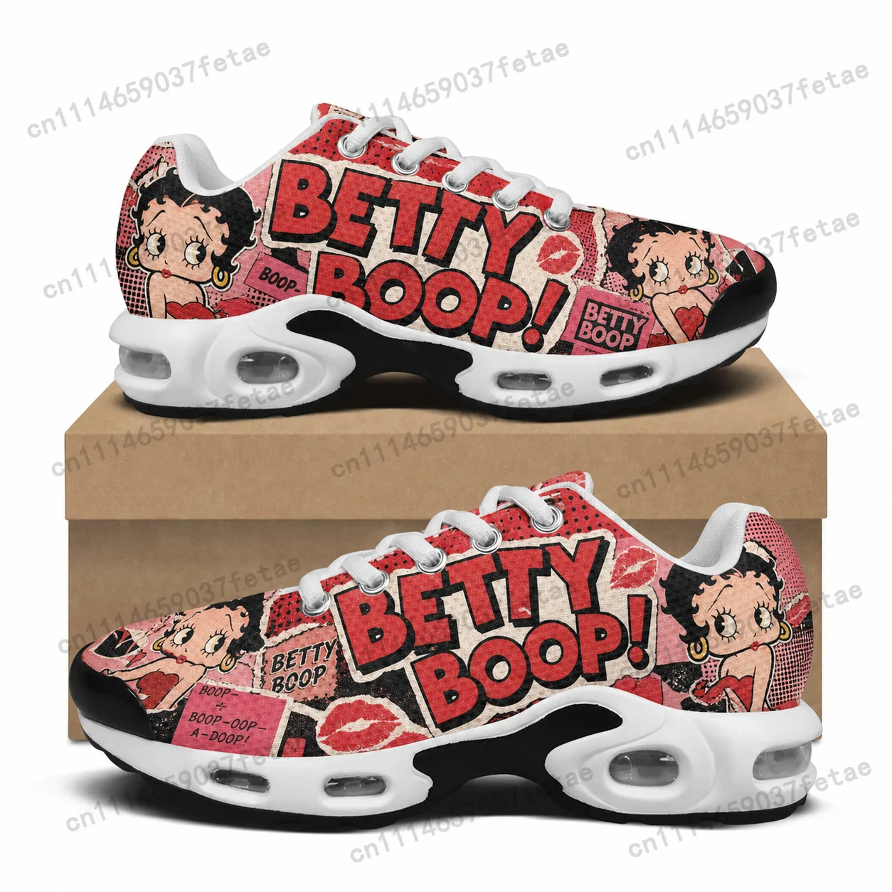 Betty Boop Cushion Sneakers Mens Womens Hip Hop Rock Lightweight Sports Shoes Custom Couple Cool Popular Leisure Sneaker