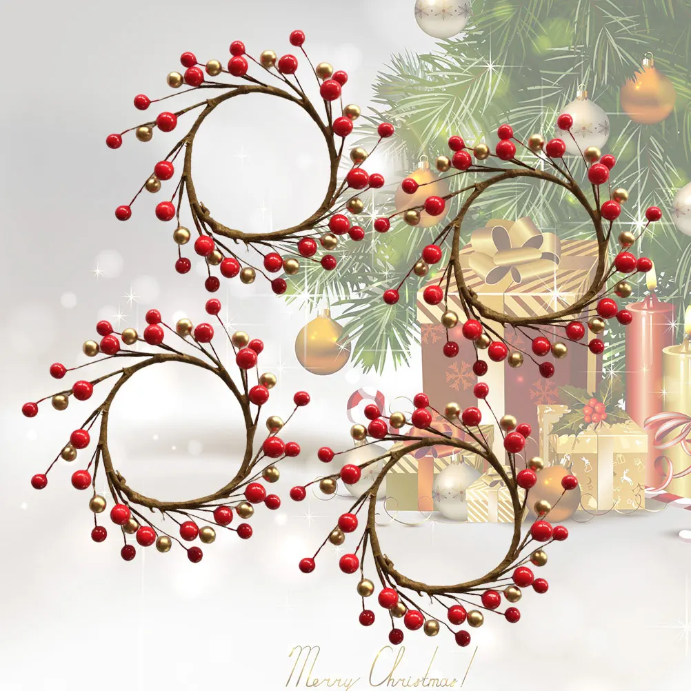 

4pcs Christmas Wreath Decor Mini Party Hanging Jesus Premium Material Environment Friendly Berry