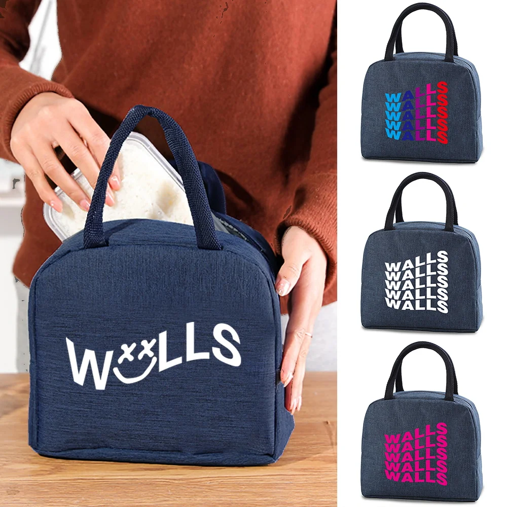 

Outdoor Waterproof Portable Travel Lunch Box walls Printing Series Men Women Large Capacity Insulated Canvas Bento