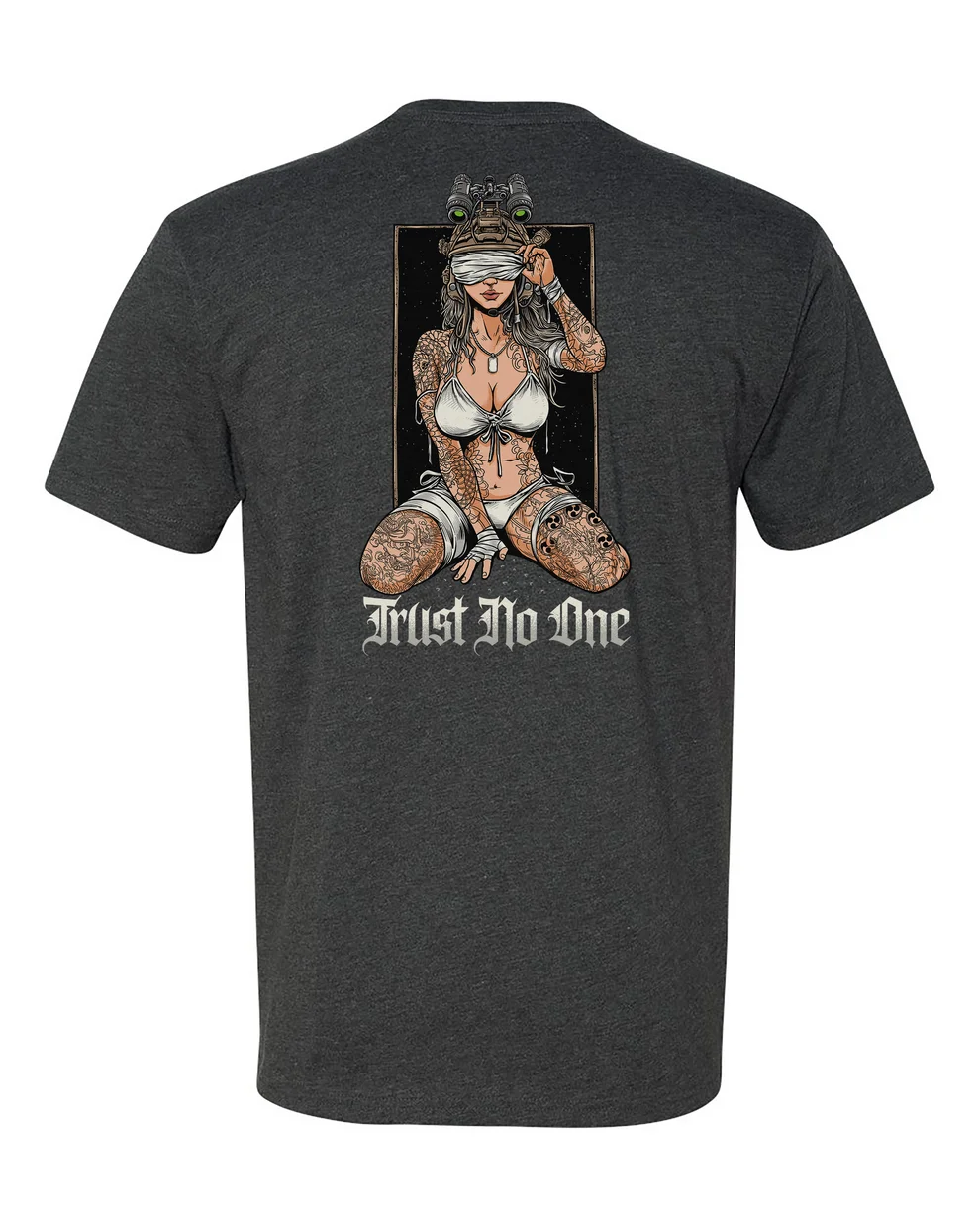 Trust No One V2 Tee Tactics Graphic Cotton Tees Printing High-end Luxury Unisex Style Both of Men and Women