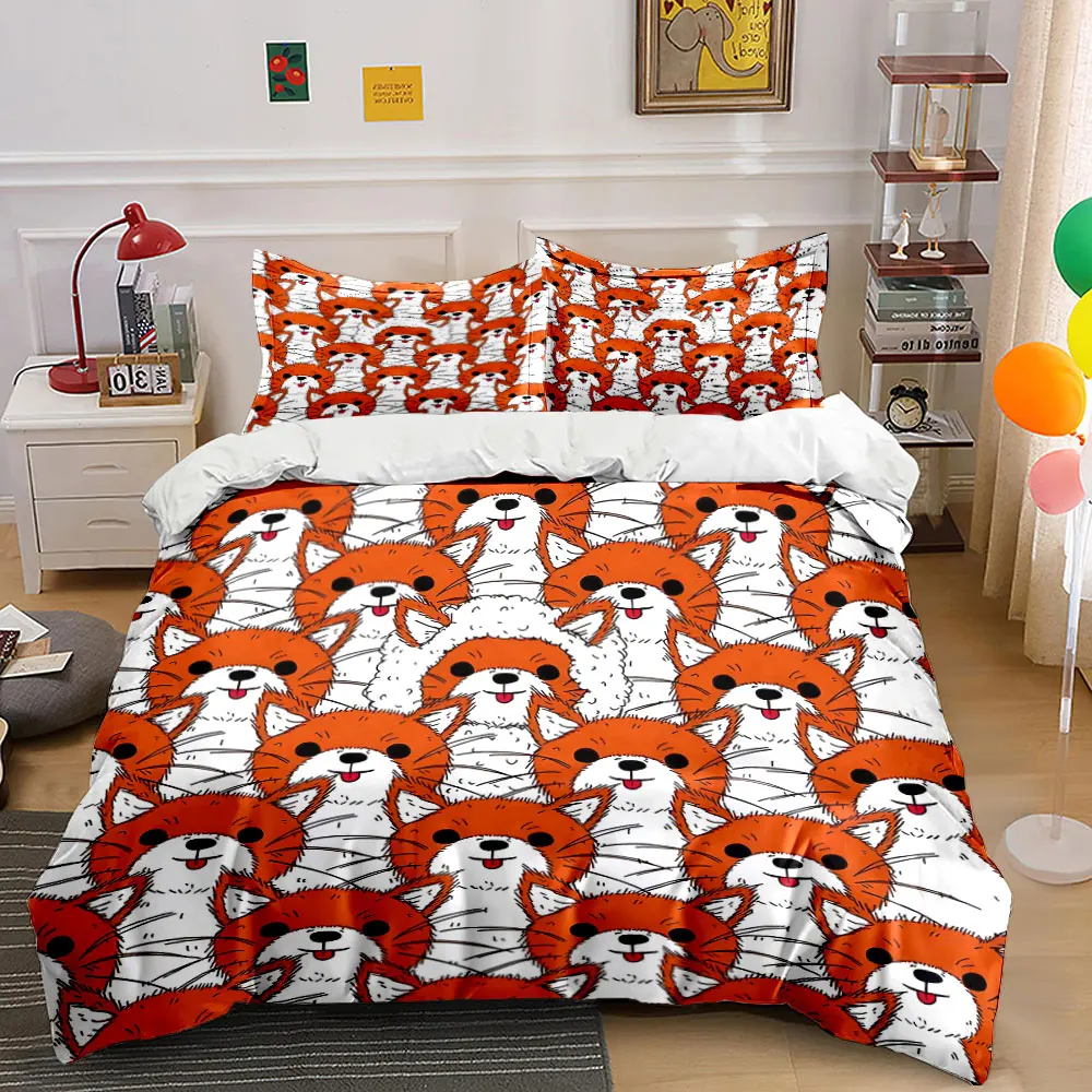 

Sheep Hidden Among Foxes Printed Duvet Cover Set 1 Duvet Cover+2 Pillowcase Multi Size Bedroom Bedding Decor Machine Washable