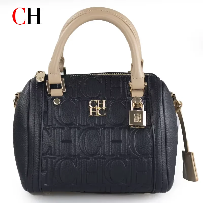 CH Women Vintage Handbag PU Leather Boston Bag Small Tote Bag Ladies Shoulder Crossbody Purse Fashion Top Handle Satchel