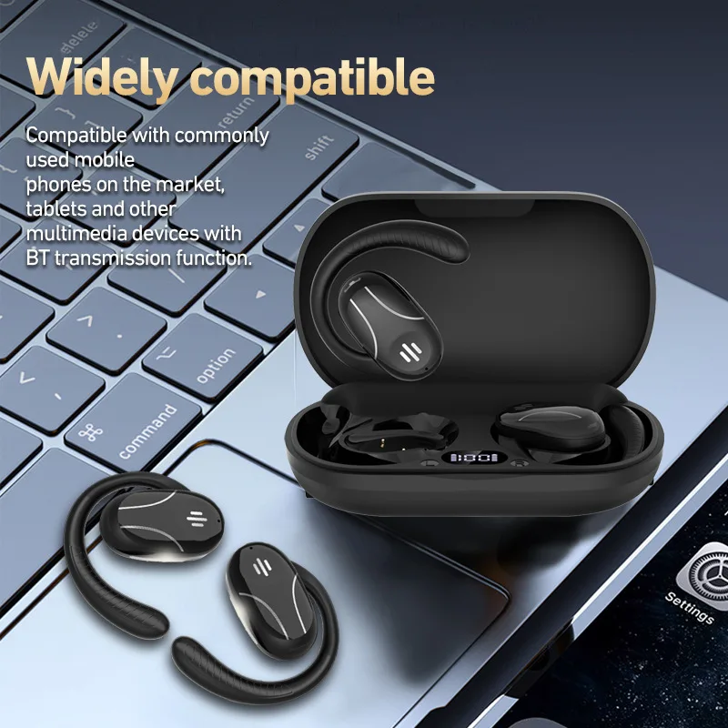 Bluetooth Earphone Hanging Ear Style Power Display Bluetooth 5.4 Long Battery Life Wear Without Pressure Headphone Phone Call