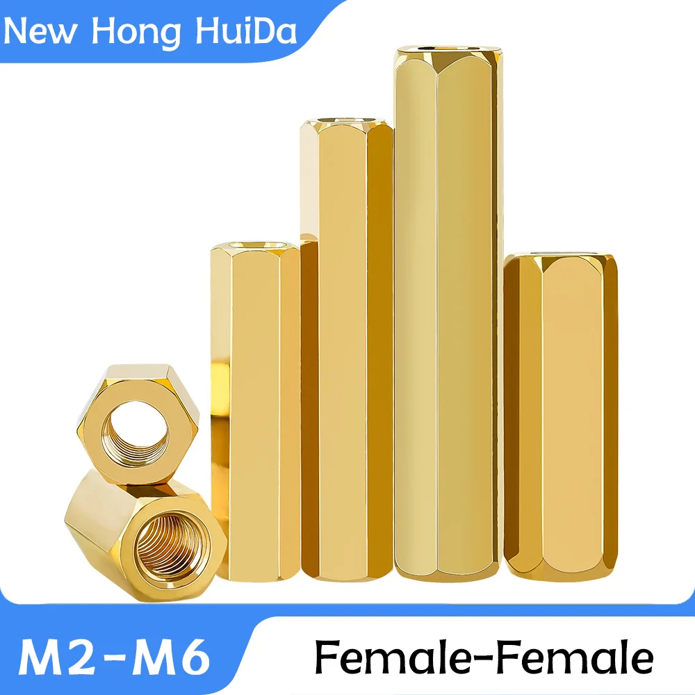 M2 M2.5 M3 M4 M5 M6 Female-Female Brass Hex Standoff Double Threaded Motherboard Spacers PCB Support Hexagonal Column Pillars