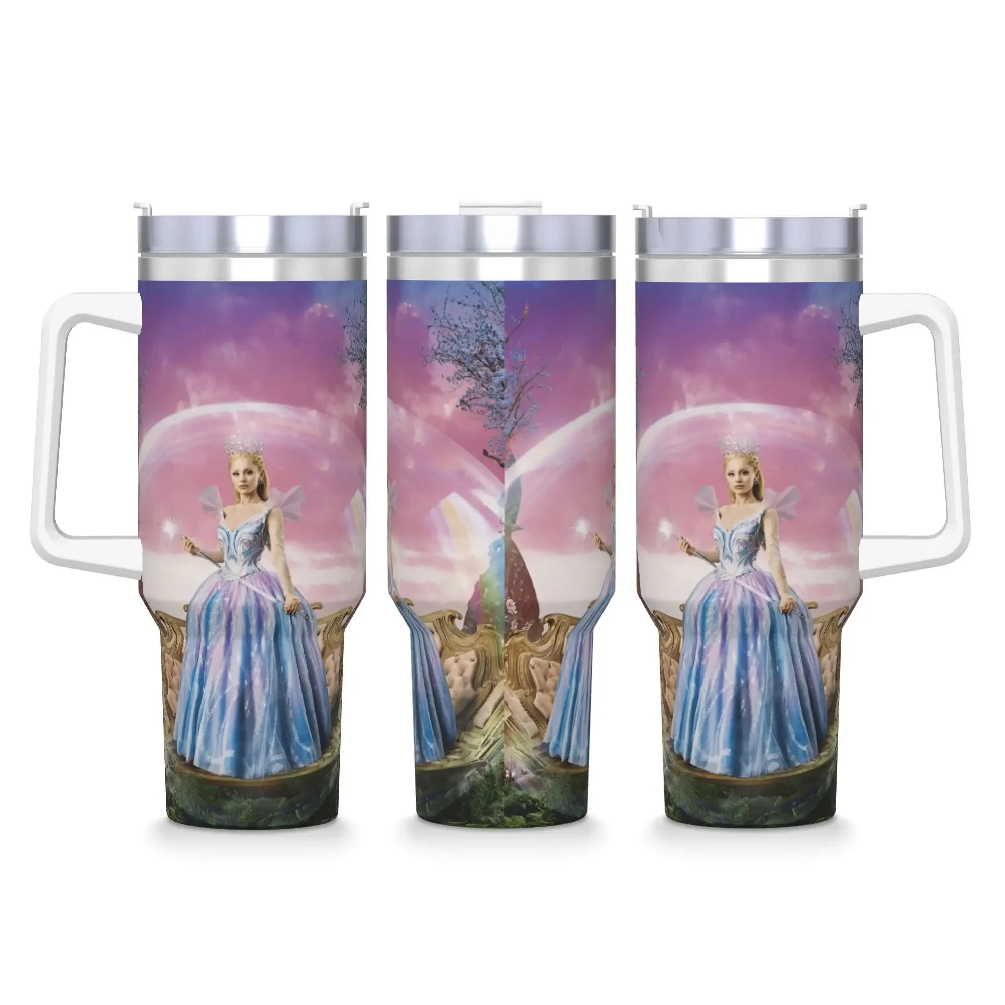 W-Wicked 2 Musical Movie Glinda Elphaba Stainless Steel Tumbler  Beach Coffee Mug 40oz Mugs Cup Hot Drinks Water Bottle