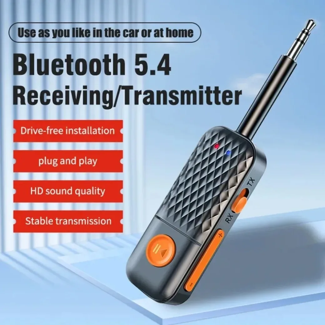 2 In 1 Bluetooth 5.4 Transmitter Receiver Wireless Audio Adapter 3.5 Jack Music Receiver Handsfree For Headset Speaker Monitor