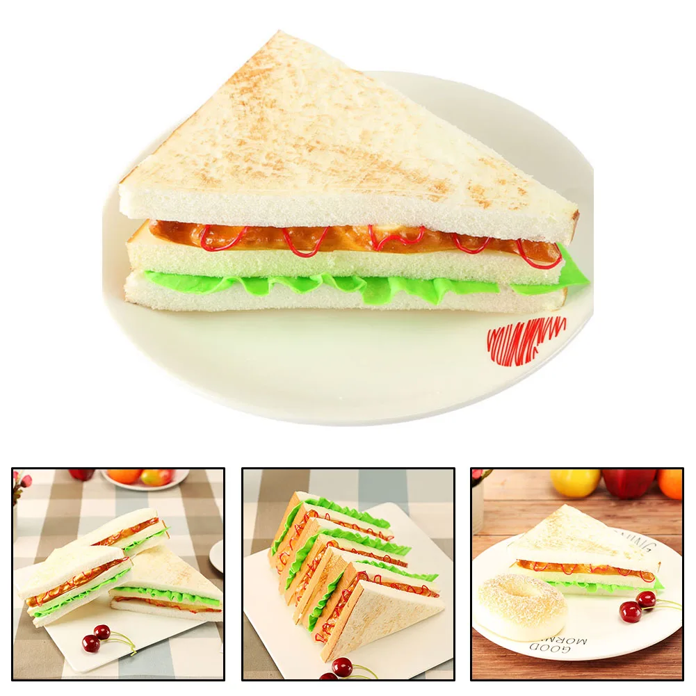 Fake Sandwich Model PU Artificial Sandwich Food Model Home Decoration Cake Shop Display Sandwich Model Kitchen Props Home Decor