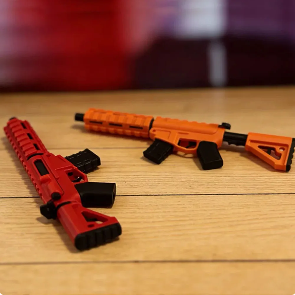 AR15 M4 Mini Toy Gun Keychain 3D Printed Fidget Toy Bolt Action Model Rifle Keyring Cool Gadget Gift for Men Boys Bag Hanging