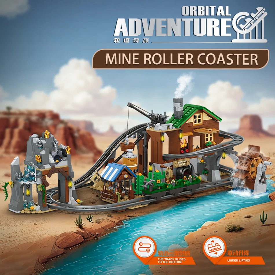 

1170 PCS City Orbital Adventure Mine Roller Coaster Building Blocks Amusement Park Model Assembly Bricks Toy Kids Birthday Gifts