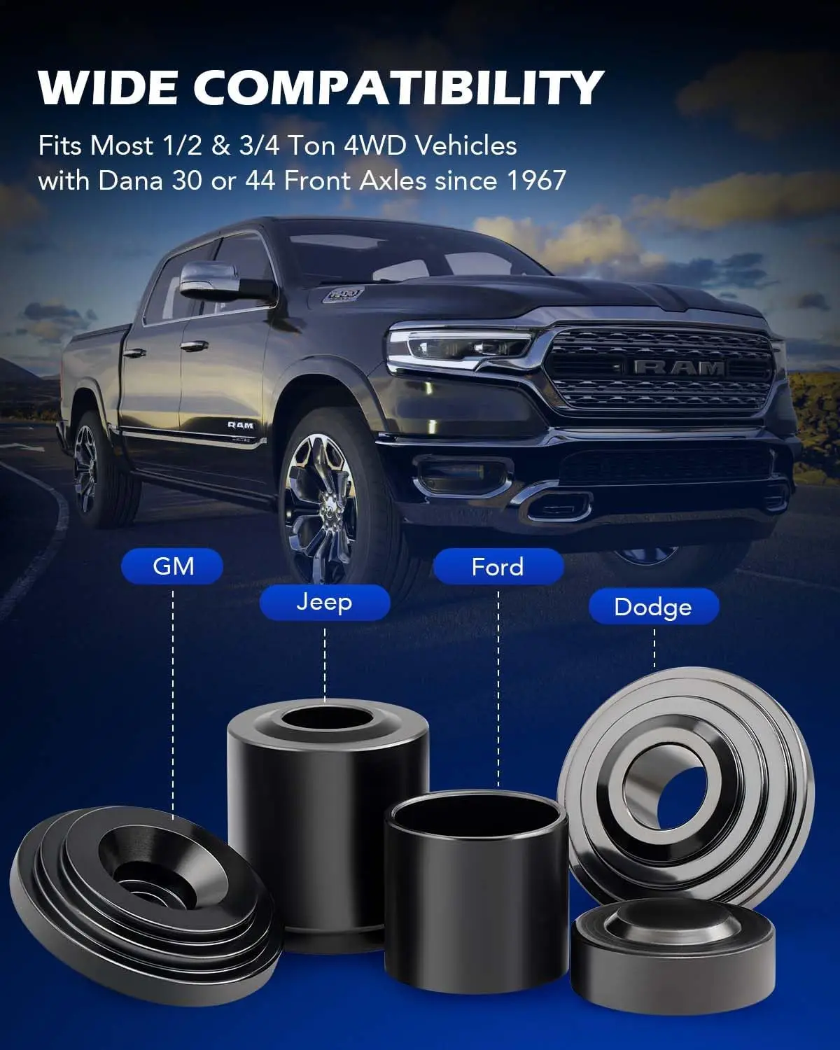 Heavy Duty Ball Joint Press & U Joint Removal Tool Kit with 4WD Adapters for Cars and Light Trucks