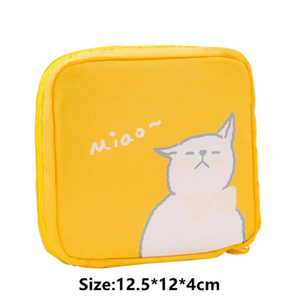 Korean Portable Credit Card Bag Napkin Cartoon Tampon Makeup Bag Coin Pouch Sanitary Pad Storage Bag Jewelry Organizer