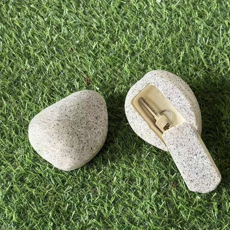 Hidden Key Holder Stone Outdoor Decor Fake Rock Key Hider Box, Weatherproof Conceal Spare Key Safe Storage Box for Garden Yard