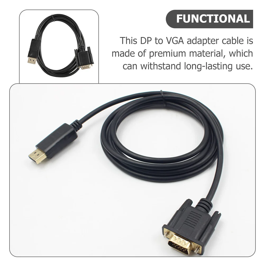 

Displayport to Vga Cable 1.8m Gold Plated Connector High Definition Monitor Adapter Projector Display Cord Displayport to Vga